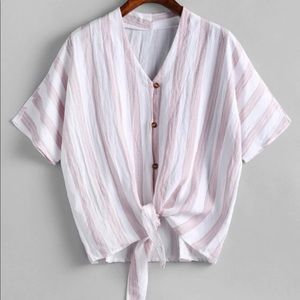 Stripped Button Down with Tie